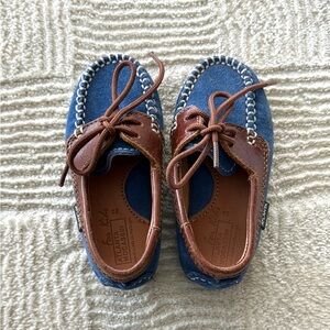 Atlanta Kids Blue and Brown Moccasins